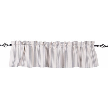 Grain Sack Stripe Cream Pewter Valance Lined VL165065 - The Fox Decor